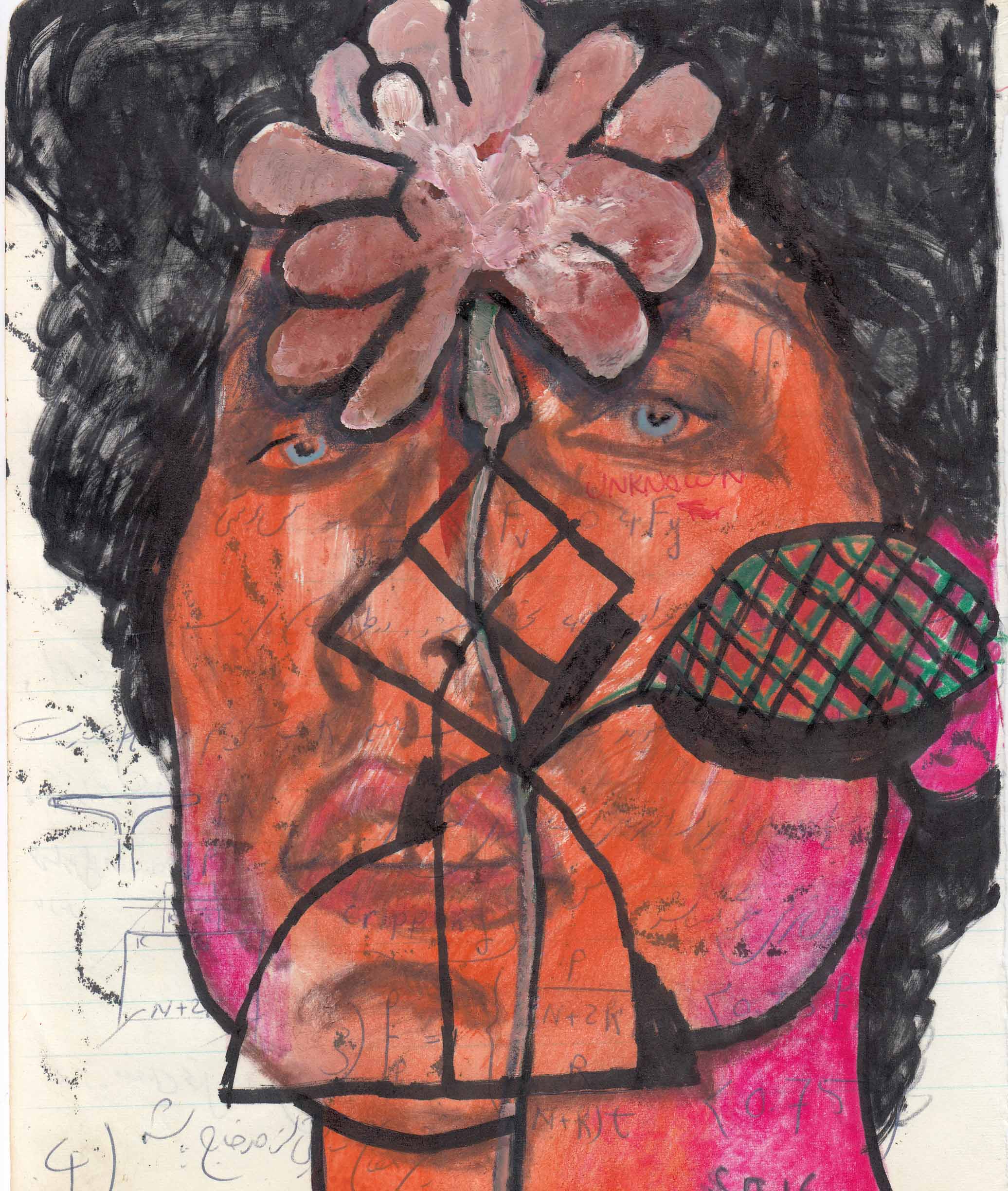 Soorena Petgar , Sad and Young ,  2016 , Pencil Crayon , Marker & Gouache On Paper ,17 x 21.2 Cm