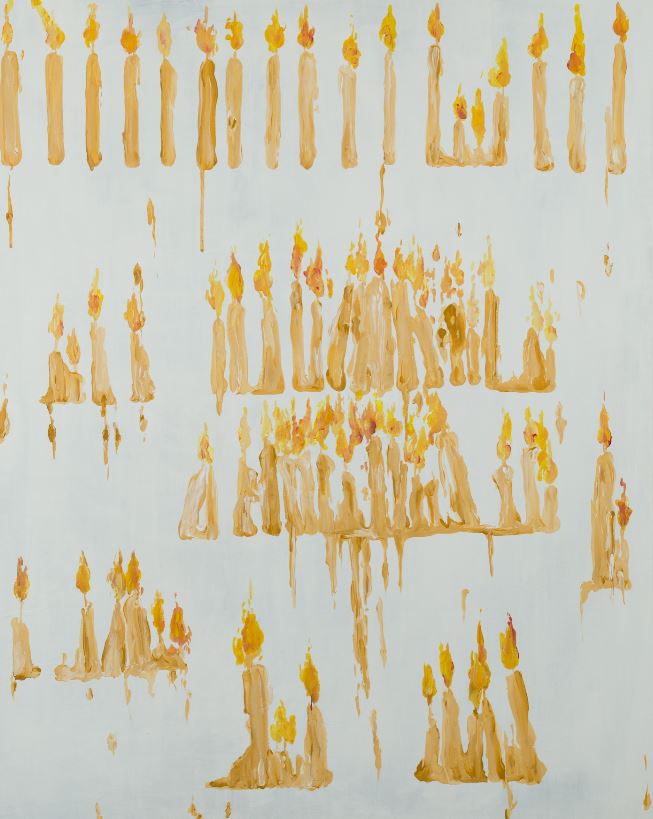 Niki Falahfar, dropping upon the sea, acrylic on canvas, 100 x 80 cm