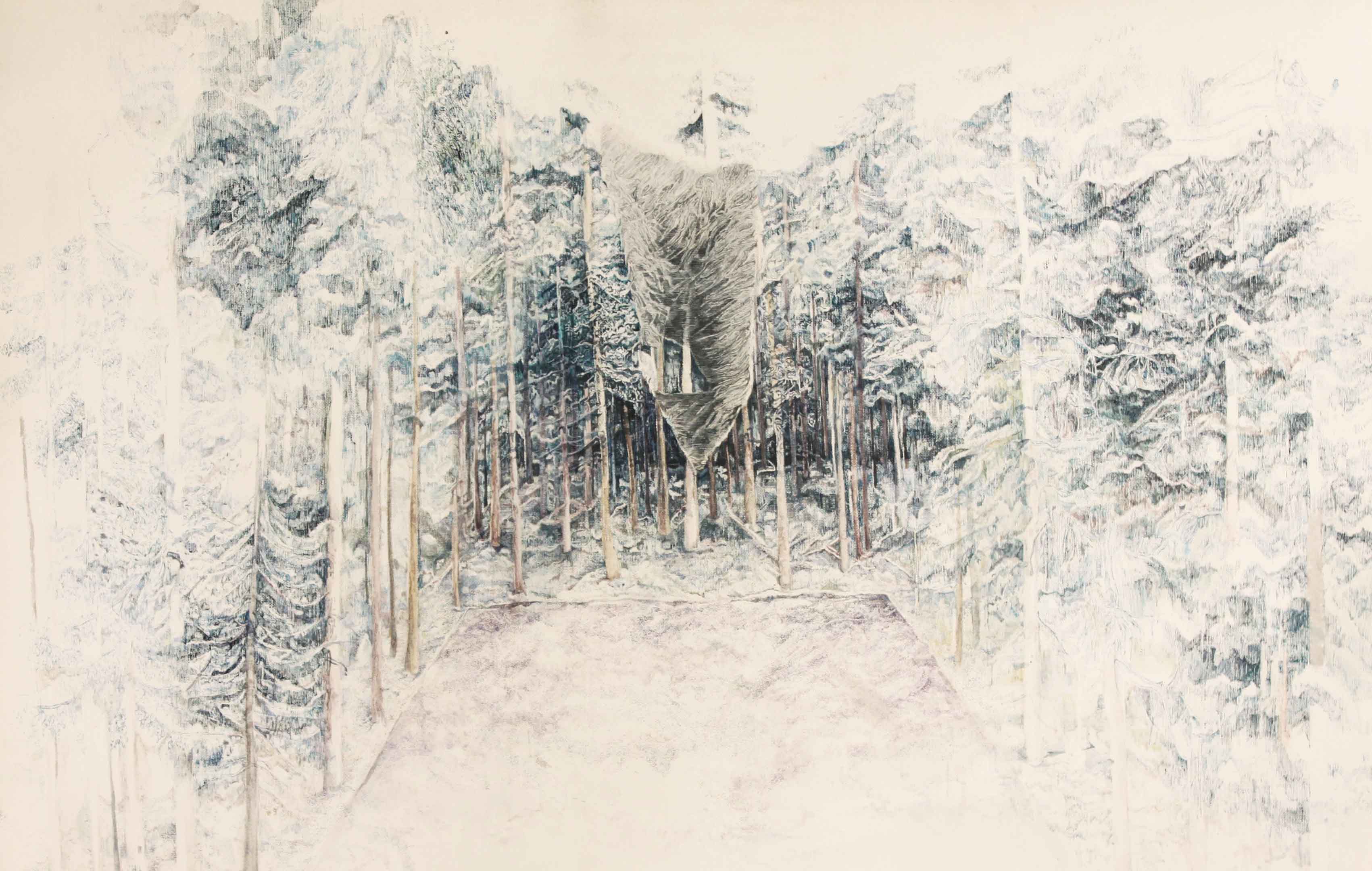 Yasaman Nozari , Trees , 2016, Pen & Ink On Paperboard , 62.5 x 40 Cm