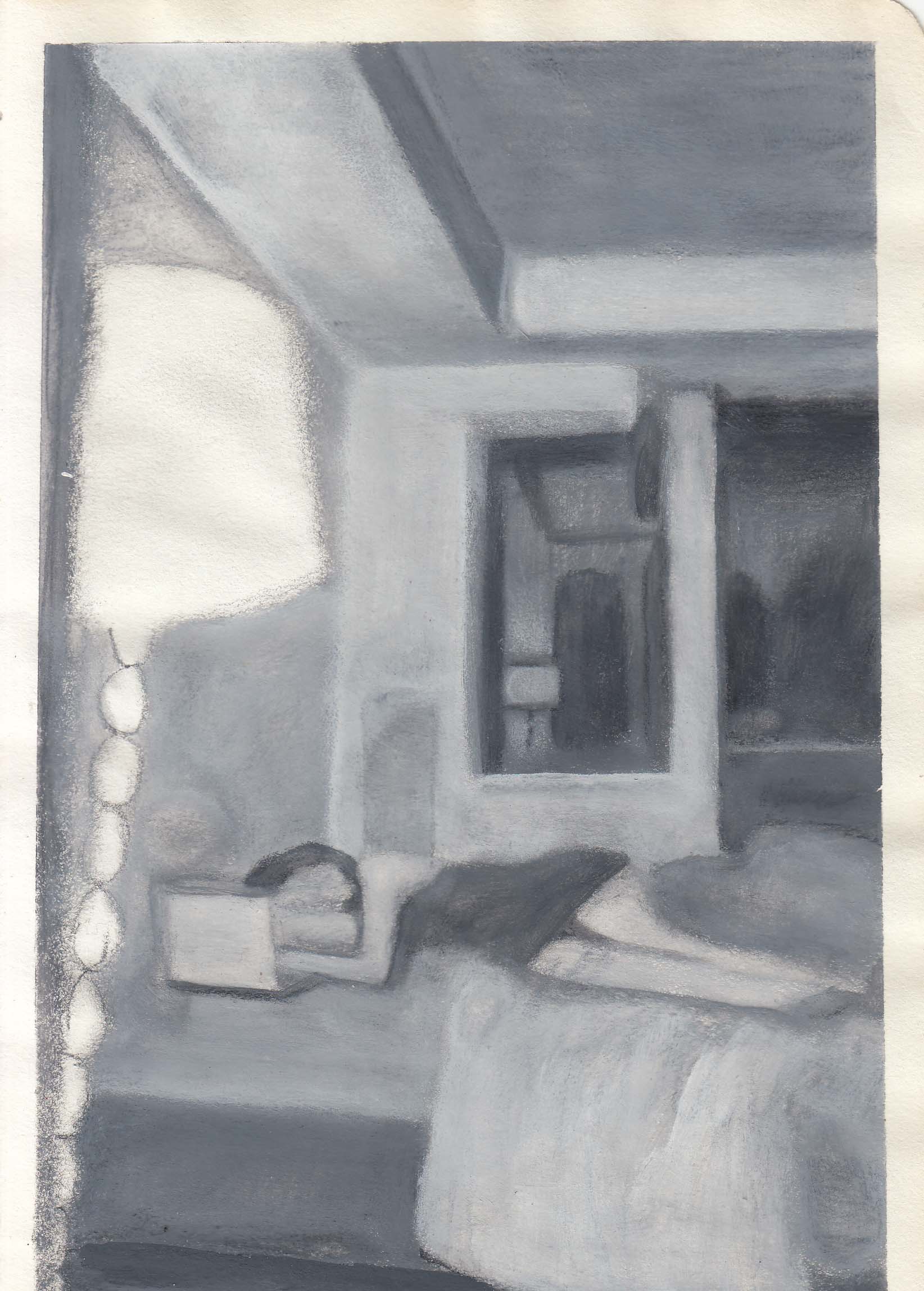 Soorena Petgar , Untitled , Pencil & Gouache On Paper ,13 x 20 Cm