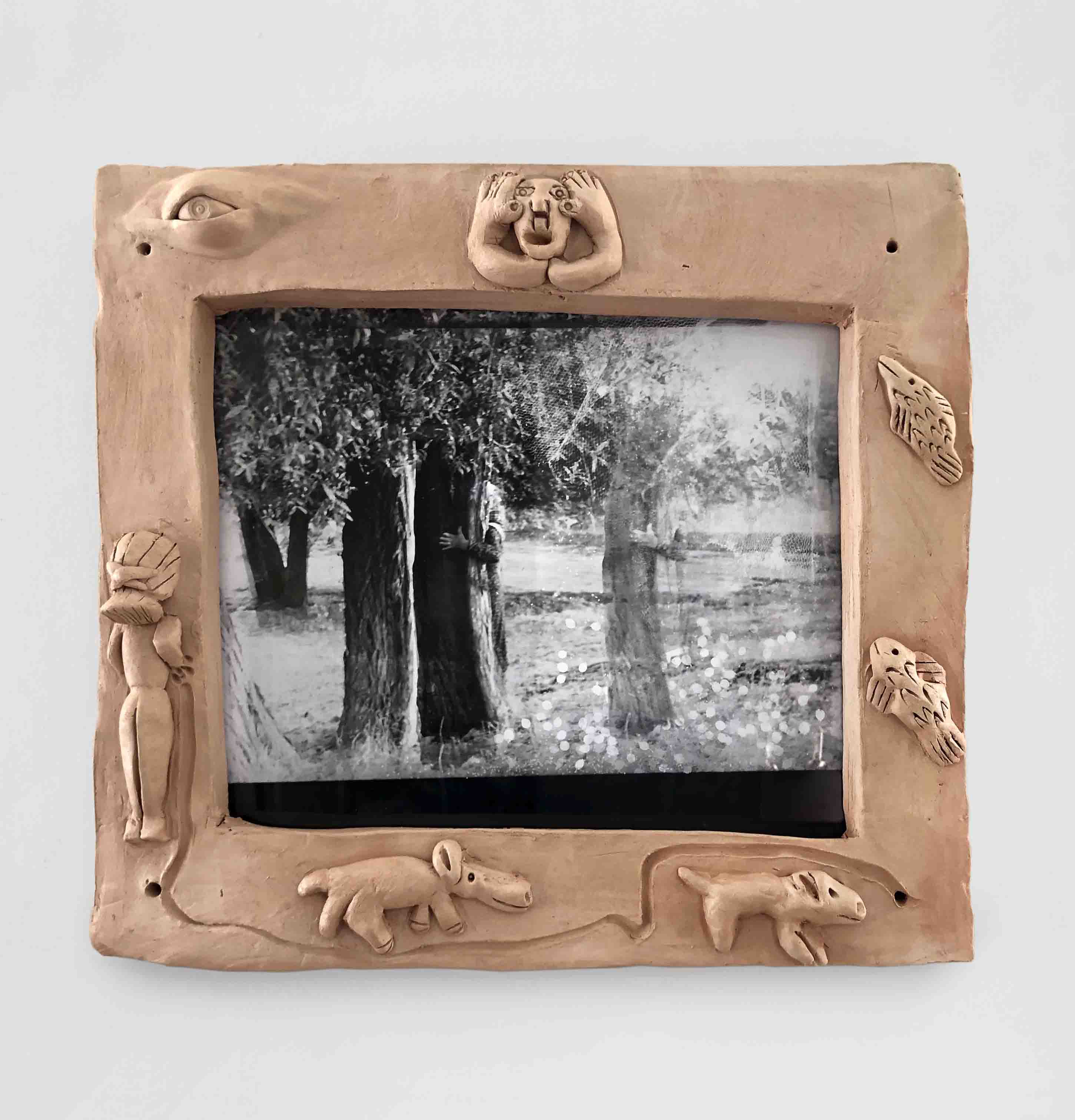 Silver Gelatin Print . 2014 . Sculpture Frame , 2020 .29 x 31, Parents Without Past