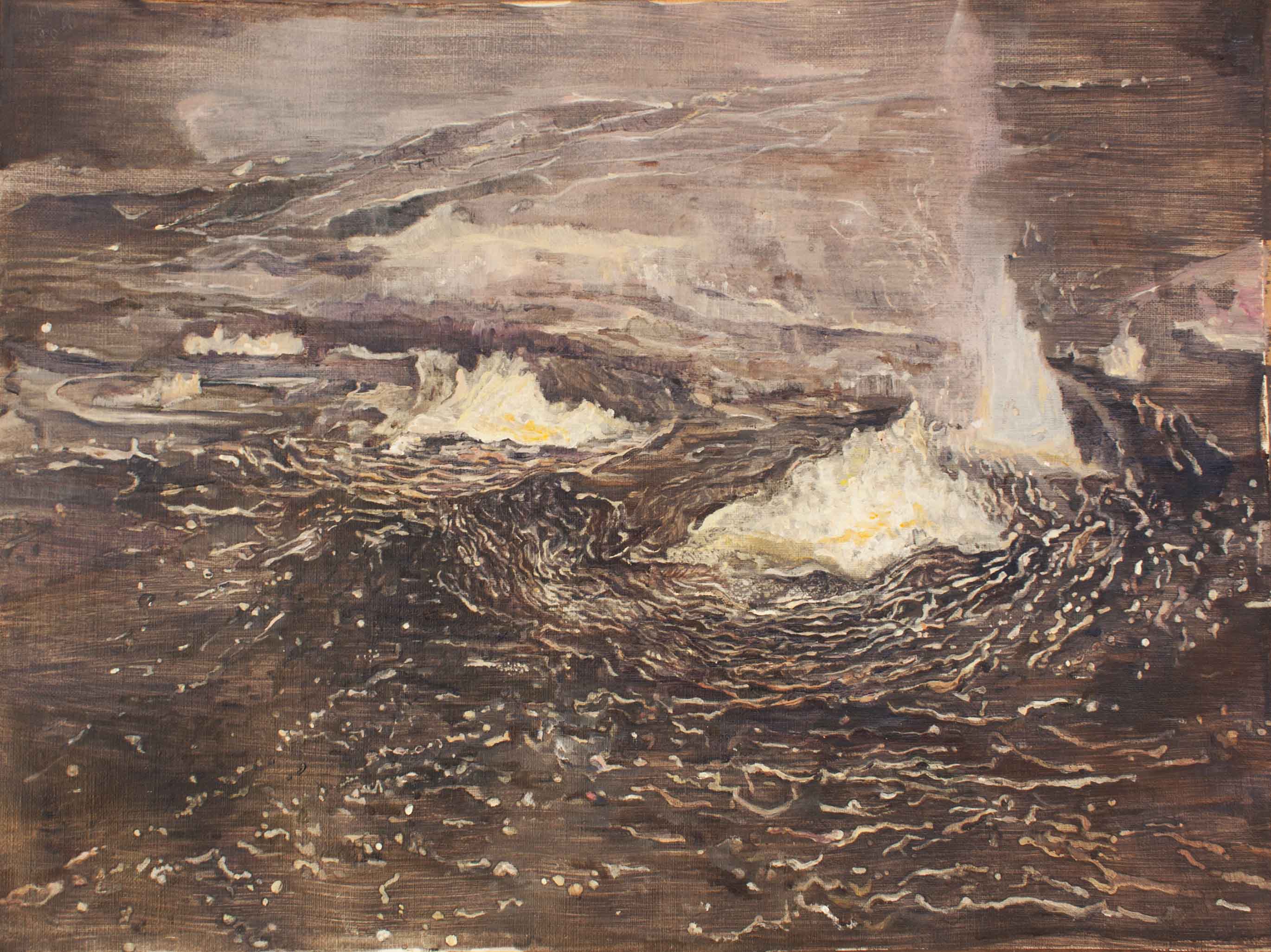 Yasaman Nozari , Untitled (Magma) , 2017 , Oil On Paperboard , 38 x 28 Cm