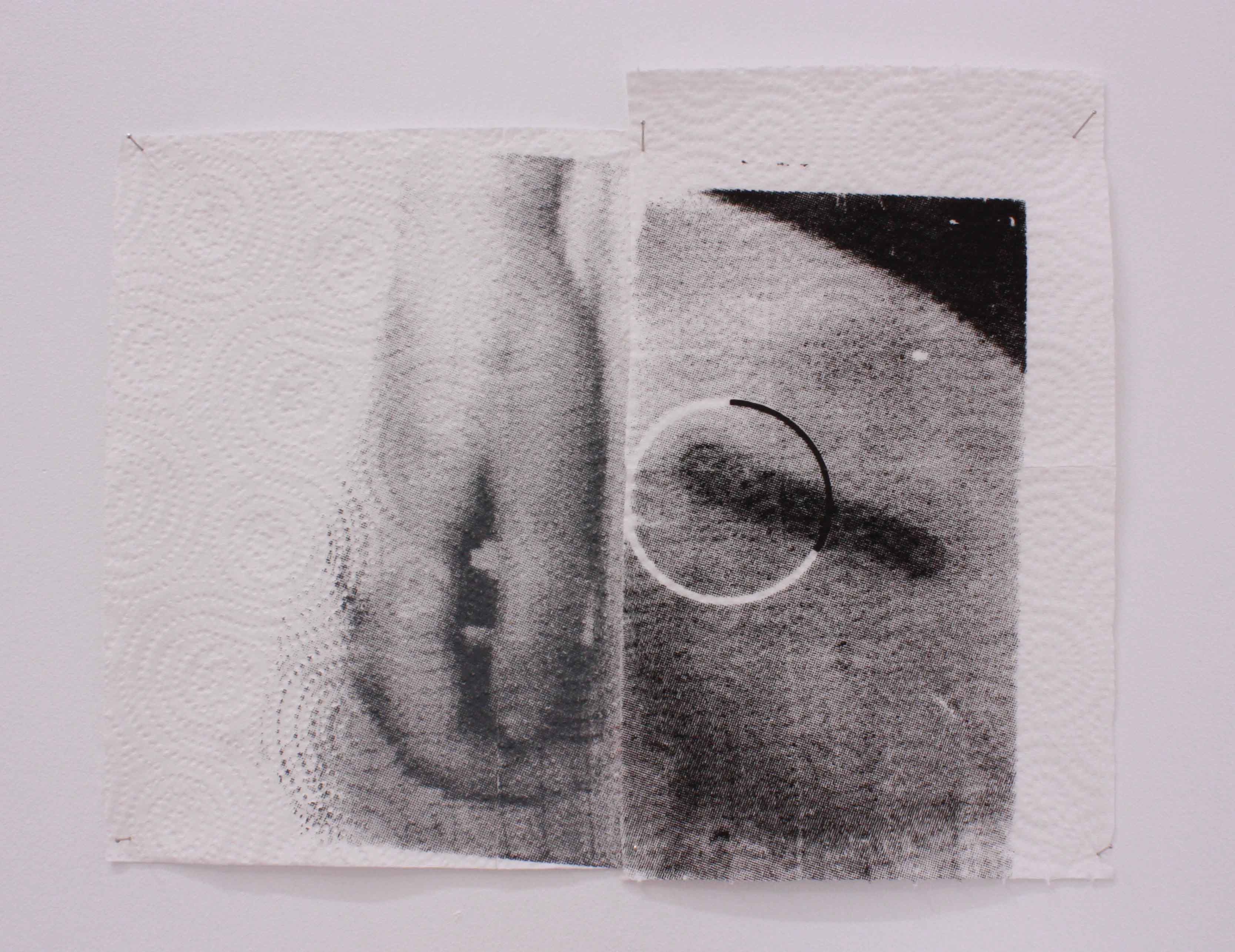Rana Dehghan , Untitled , 2018 , Silk On Paper Towel & Mirror Shelf , 31 x 25 Cm