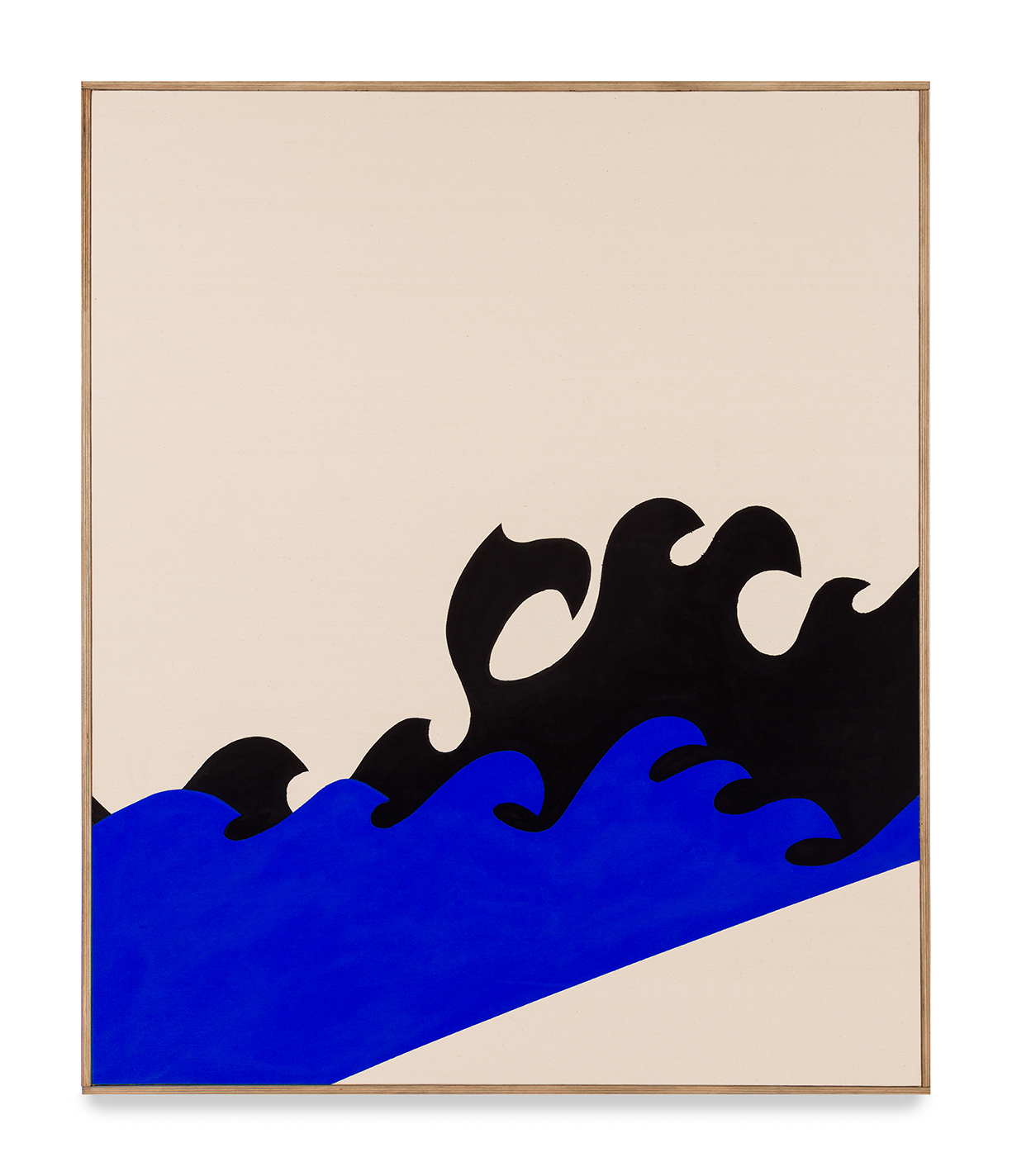 Shabahang Tayyari   Wave No.80006530 Friday 09:23 A.M. Khazar sea shore, 2022, Gouache on unprimed canvas, 120 x 100 CM