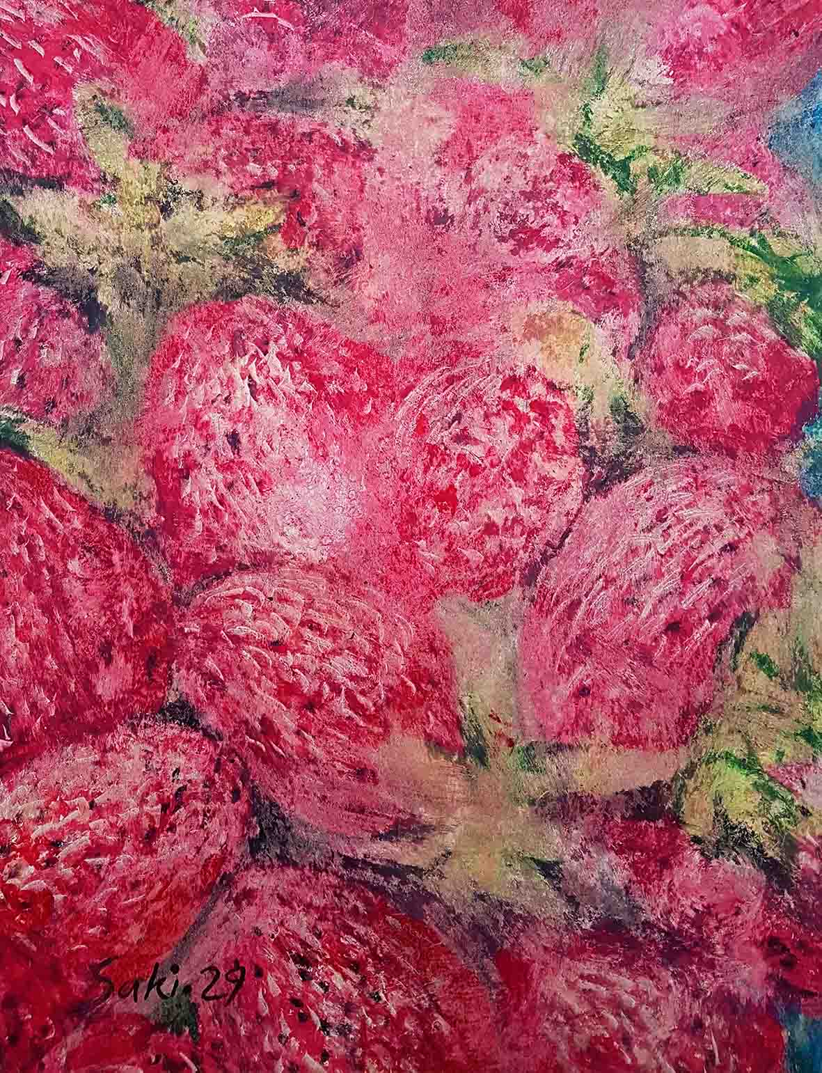 Mahmoud Saki , Untitled , 2016, Oil Pastel On Paperboard , 18.5 X 23 Cm