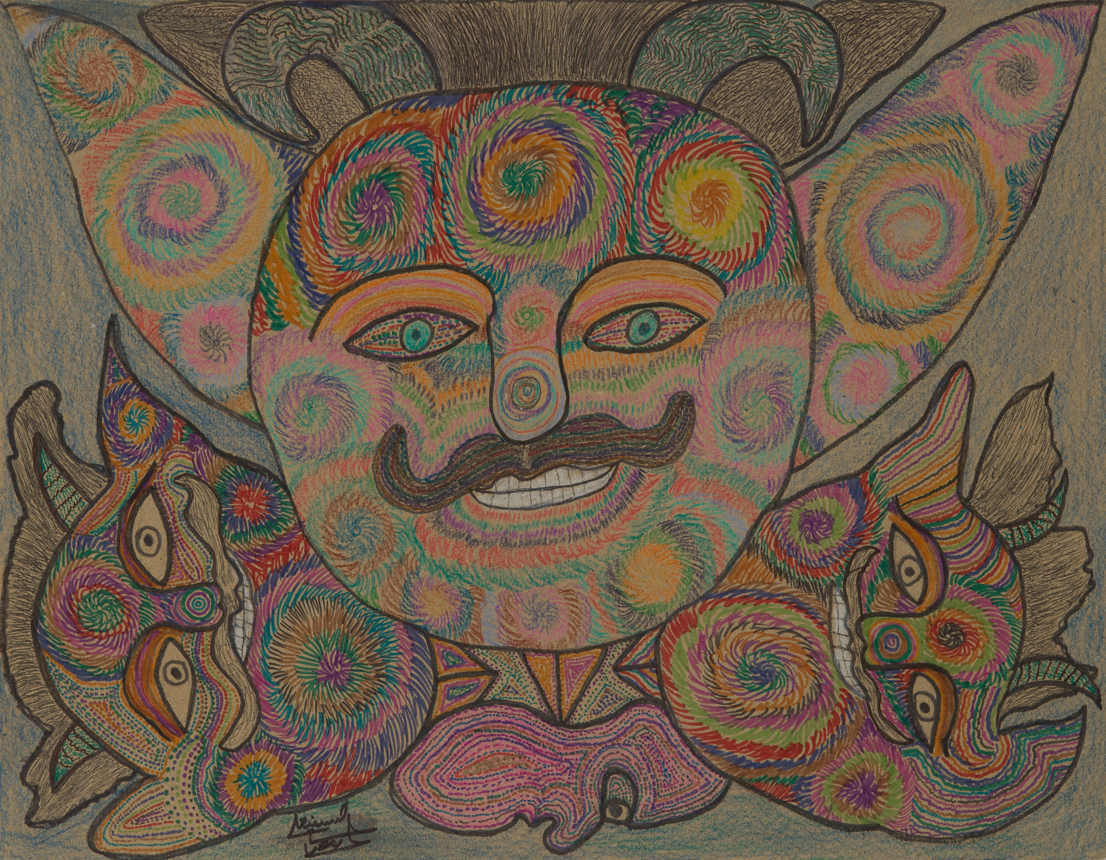 Hoseynali Ramezani , Untitled , 2019 , Pen & Marker & Pencil Crayon On Paper , 45 x 36 Cm