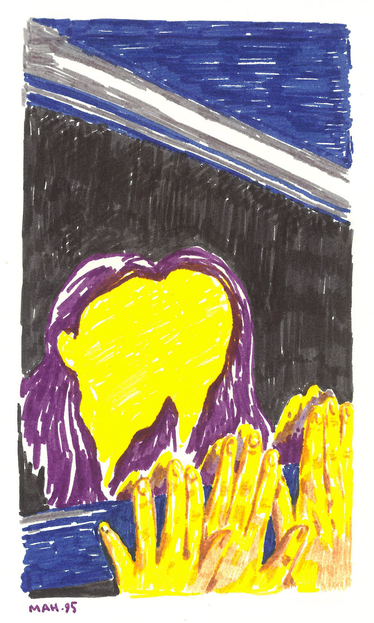 Untitled, 2016, Marker on paper, 10.5 x 17 cm