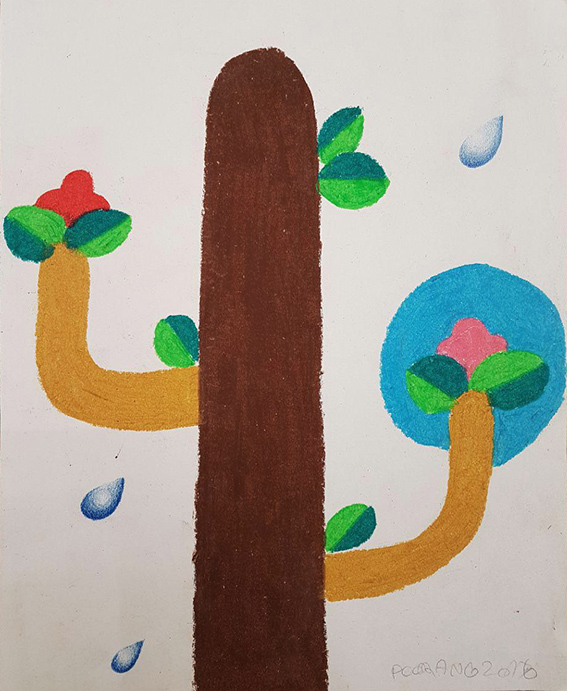 Poorang Pirataei , Untitled , 2017 , Oil Pastel & Pencil Crayon On Paper , 21 x 29.7 Cm