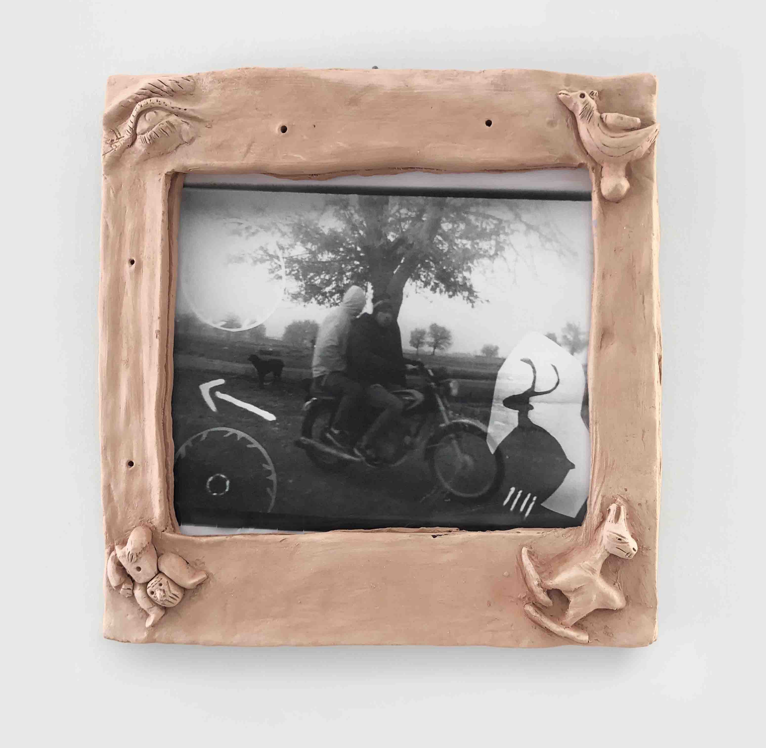 Silver Gelatin Print . 2015 . Sculpture Frame 2020  , 29 x 30  , Parents Without Past
