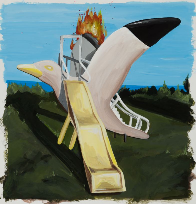 Niki Falahfar , wings of desire, 2020, acrylic on cardboard, 26x26 cm