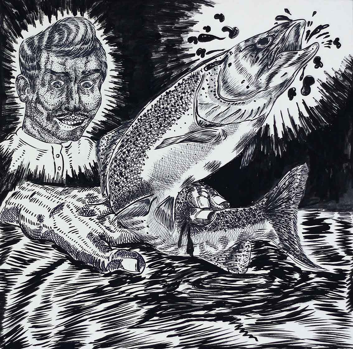 Amirhosein Alavijeh , Untitled , 2017, Ink on Paper , 30 x 30 cm