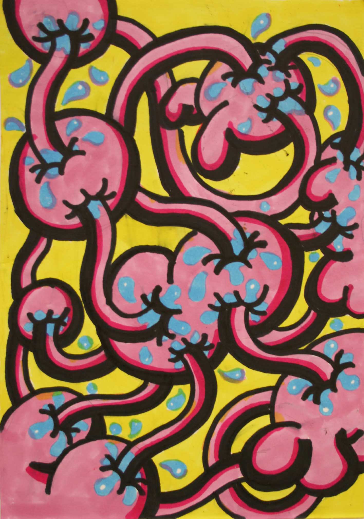 Poorang Pirataei , Untitled , 2014 , Marker On Paper , 25  x 17.5 Cm